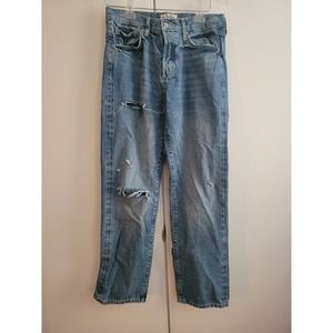 Free People We The Free Distressed Jeans Frayed Blue Womens Size 28